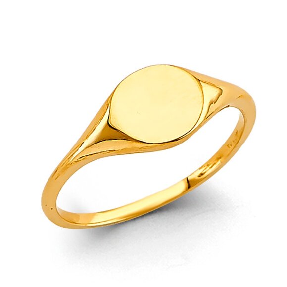 New Real 14k Yellow Gold Signet Ring